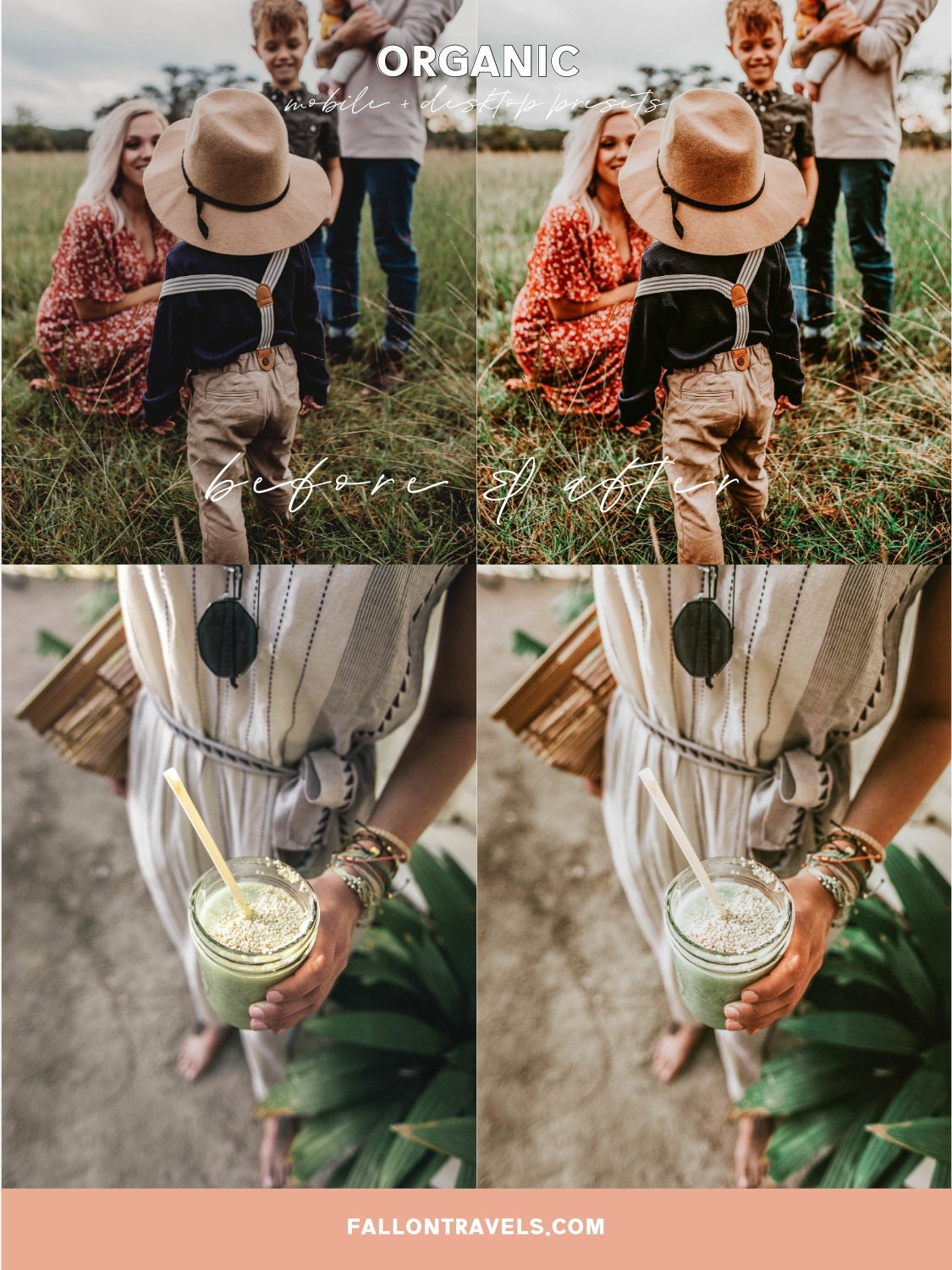 5 Mobile & Desktop Lightroom Presets Organic, Soft Natural Photo Editing Filter for Instagram Influencer, Green Travel Preset for Bloggers