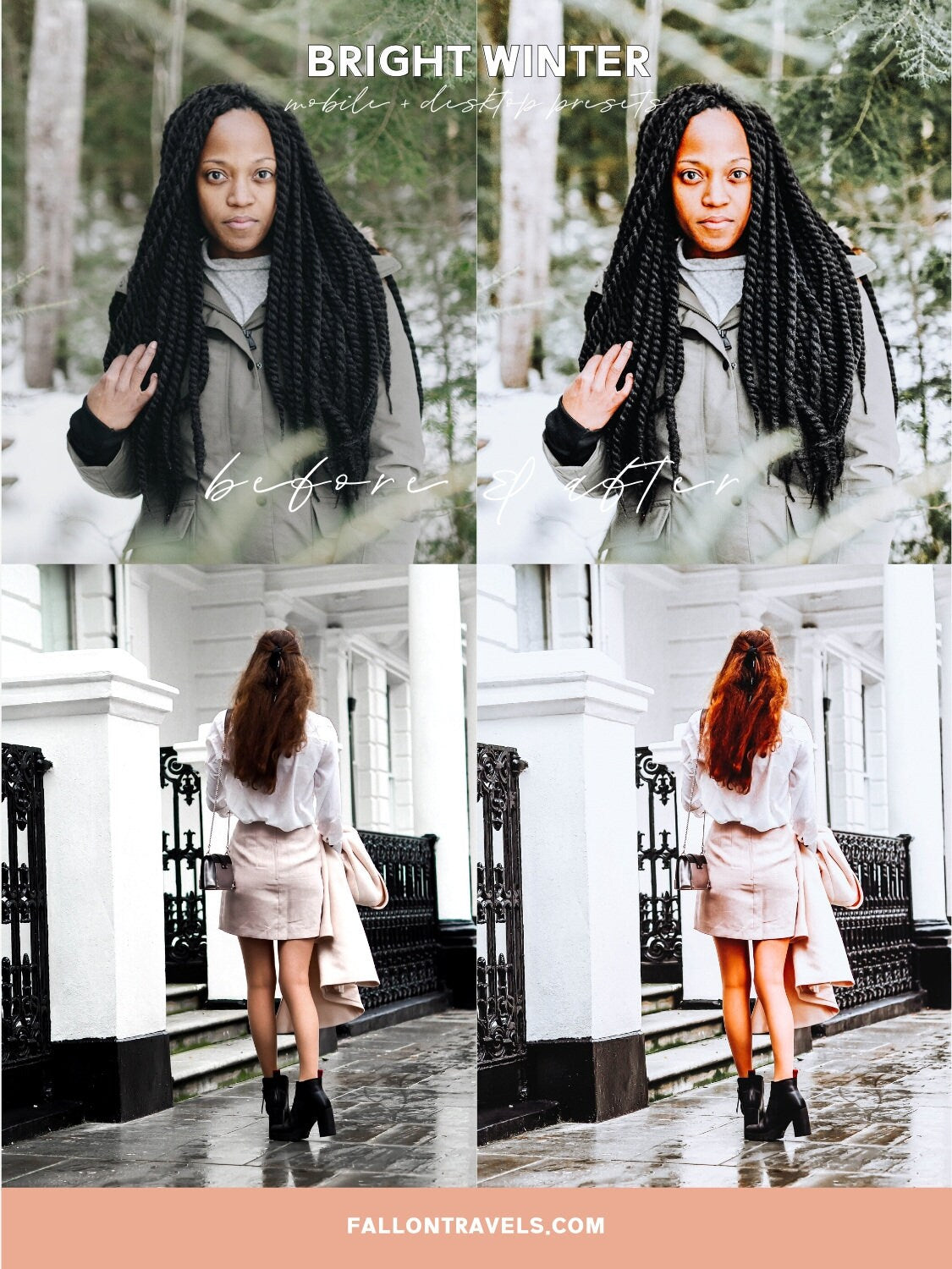 5 Bright Winter Lightroom Mobile & Desktop Presets, Christmas Snow Photo Editing Filter for Holiday, Instagram Blogger Snowy Preset