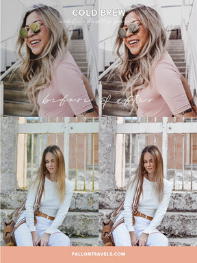 5 Cold Brew Lightroom Mobile & Desktop Presets, Cool Tones Photo Editing Filter for Instagram Bloggers, Clean Preset for Fashion Influencers
