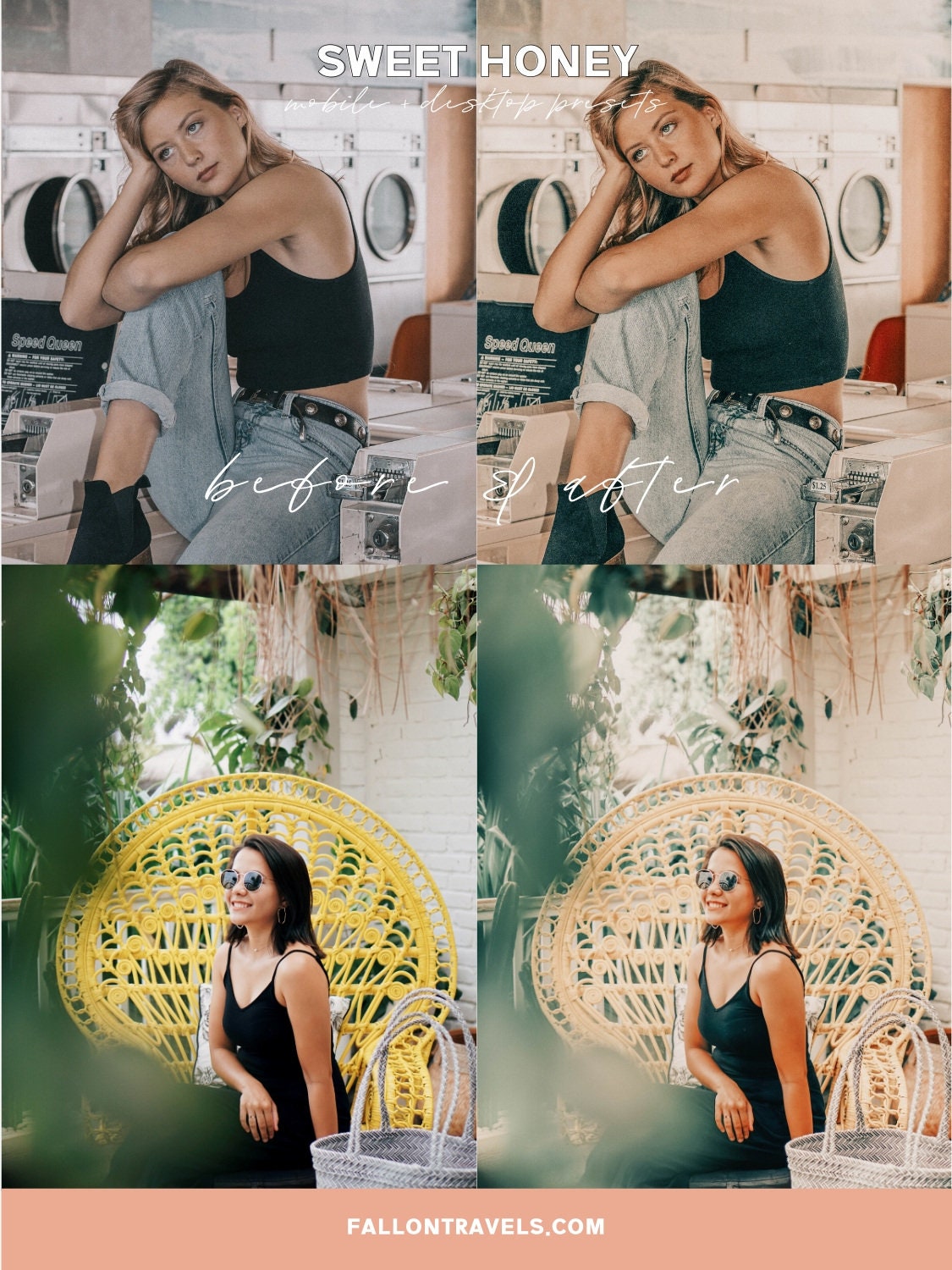 5 Mobile & Desktop Lightroom Presets Honey, Warm Airy Photo Editing Filter for Instagram Influencer, Travel Blogger Preset for Summer