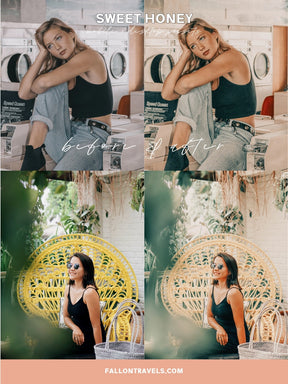 5 Mobile & Desktop Lightroom Presets Honey, Warm Airy Photo Editing Filter for Instagram Influencer, Travel Blogger Preset for Summer