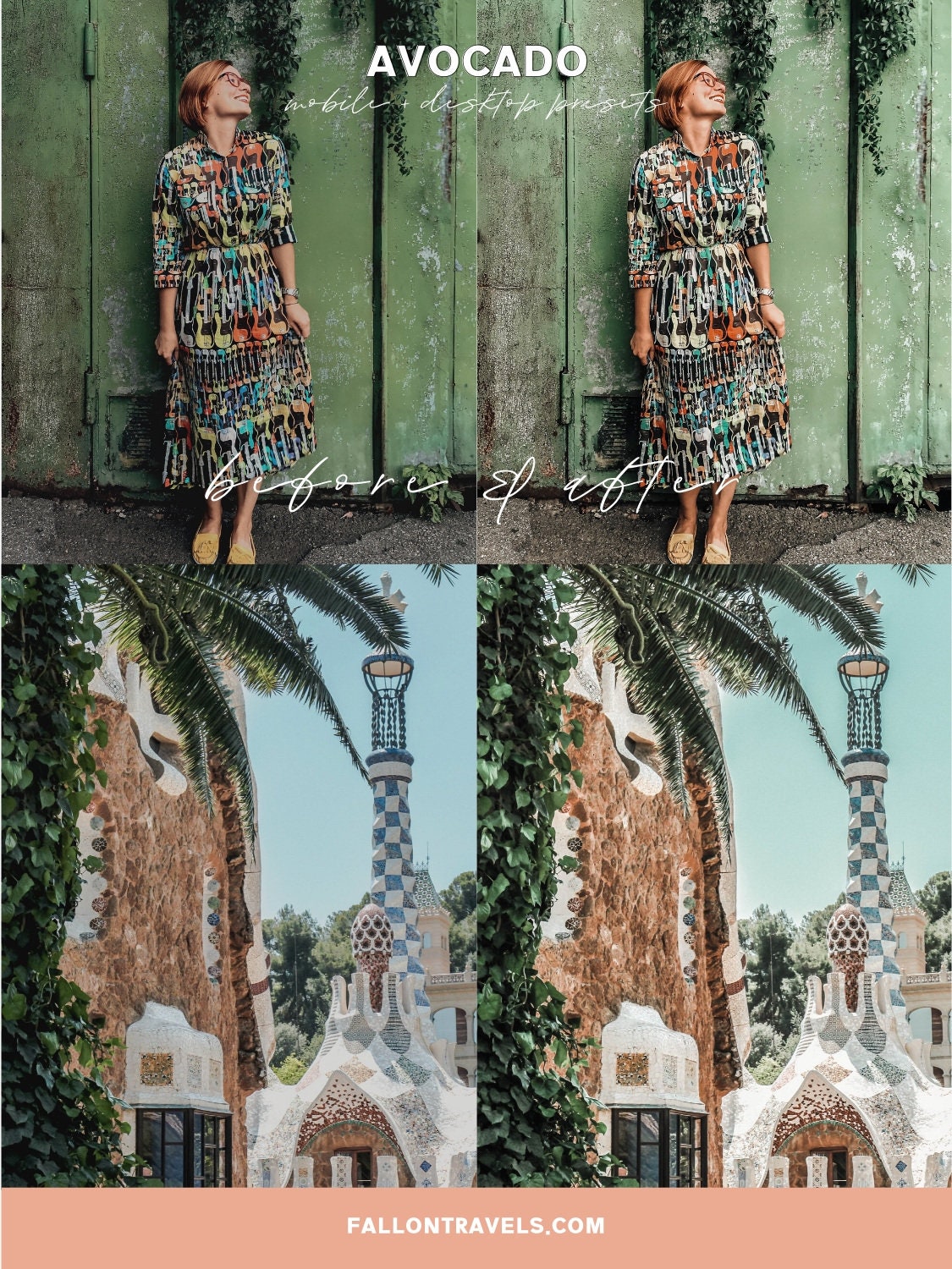 5 Mobile & Desktop Lightroom Presets Avocado, Tropical Travel Preset for Instagram Influencer, Summer Bali Preset for Bloggers