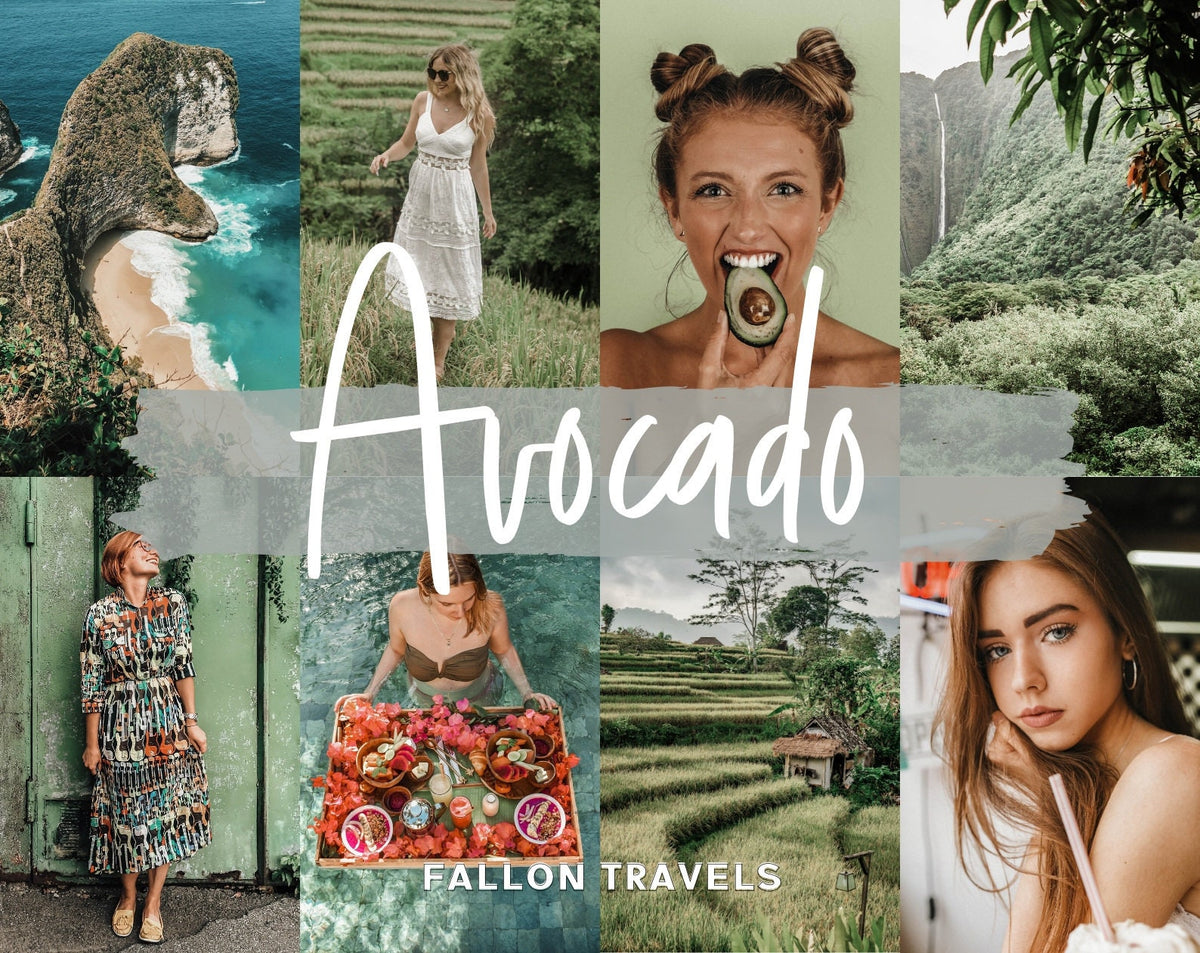 5 Mobile & Desktop Lightroom Presets Avocado, Tropical Travel Preset for Instagram Influencer, Summer Bali Preset for Bloggers