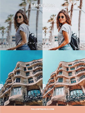 5 Mobile & Desktop Lightroom Presets Barcelona, Summer Travel Preset for Instagram Influencer, Bright Lifestyle Filter for Bloggers