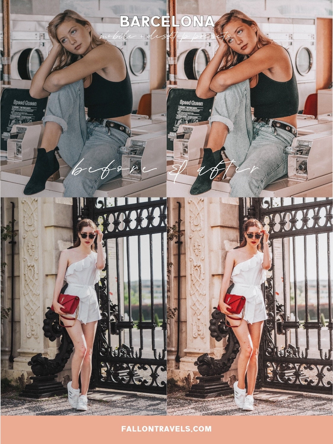 5 Mobile & Desktop Lightroom Presets Barcelona, Summer Travel Preset for Instagram Influencer, Bright Lifestyle Filter for Bloggers