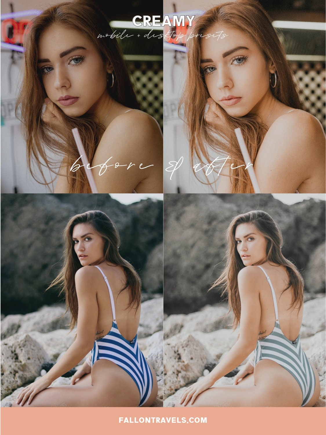 5 Mobile & Desktop Lightroom Presets Creamy, Natural Photo Filter Instagram Bloggers, Nude Presets for Influencer