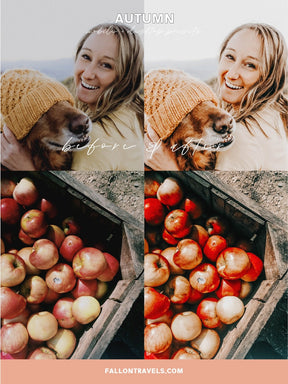 5 Autumn Lightroom Mobile & Desktop Presets, Warm Red Tones Fall Photo Editing Filter for Instagram, Holiday Outdoor Blogger Preset