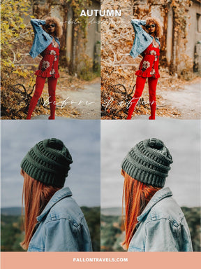 5 Autumn Lightroom Mobile & Desktop Presets, Warm Red Tones Fall Photo Editing Filter for Instagram, Holiday Outdoor Blogger Preset