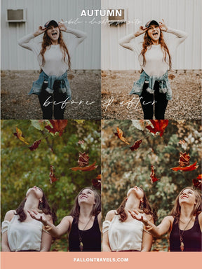 5 Autumn Lightroom Mobile & Desktop Presets, Warm Red Tones Fall Photo Editing Filter for Instagram, Holiday Outdoor Blogger Preset