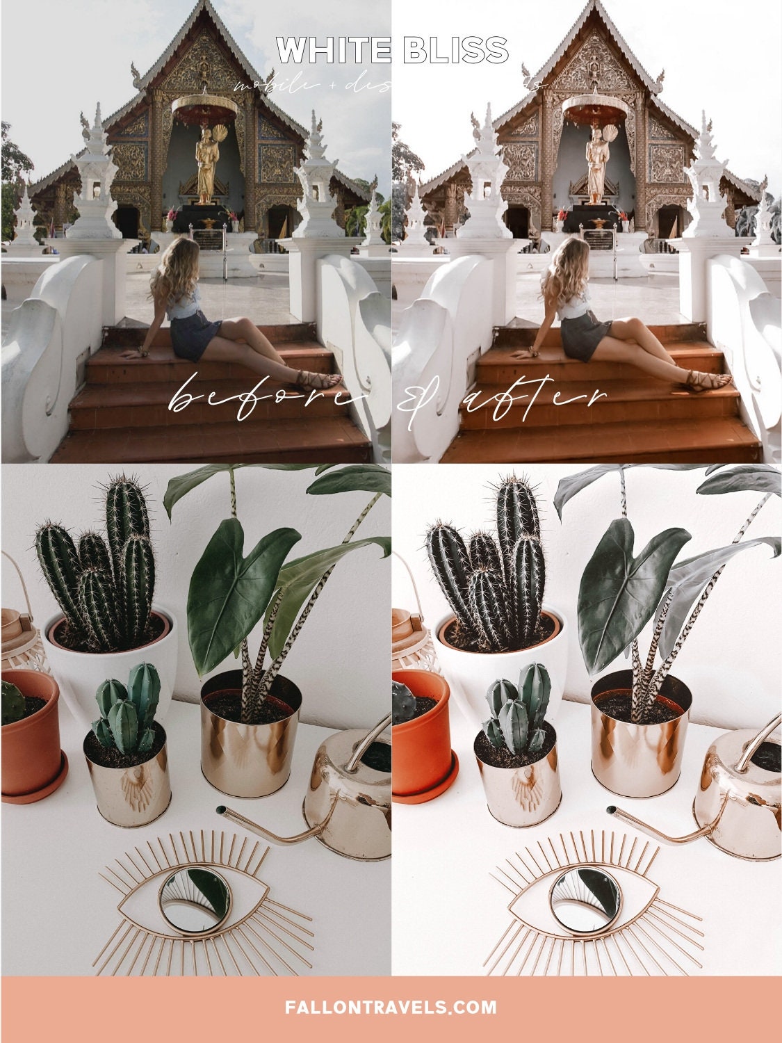 5 White Mobile & Desktop Lightroom Preset, Bright Airy Photo Filter for Instagram Influencers, Light Clean VSCO iPhone Blogger Presets