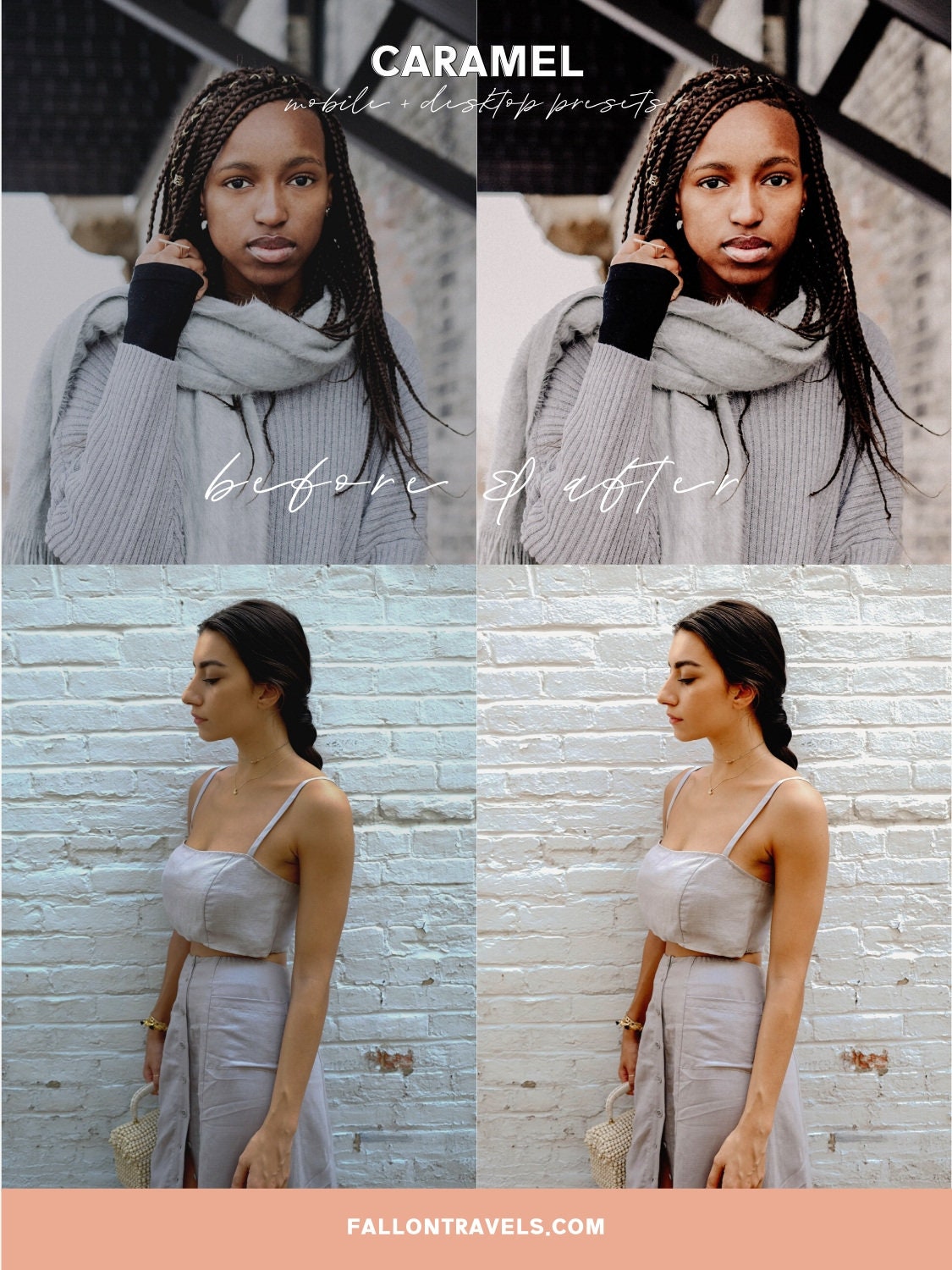 5 Mobile & Desktop Lightroom Presets Caramel, Moody Photo Editing Filter for Bloggers, Lifestyle Indoor Preset for Instagram Influencer