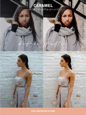 5 Mobile & Desktop Lightroom Presets Caramel, Moody Photo Editing Filter for Bloggers, Lifestyle Indoor Preset for Instagram Influencer