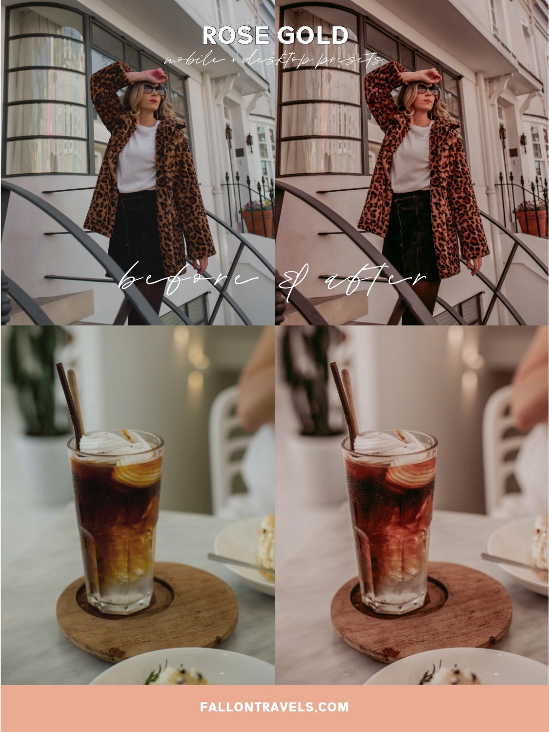 5 Rose Gold Mobile & Desktop Lightroom Presets, Pink Photo Editing Filter for Instagram Influencer, Preset for Lifestyle Bloggers