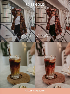 5 Rose Gold Mobile & Desktop Lightroom Presets, Pink Photo Editing Filter for Instagram Influencer, Preset for Lifestyle Bloggers