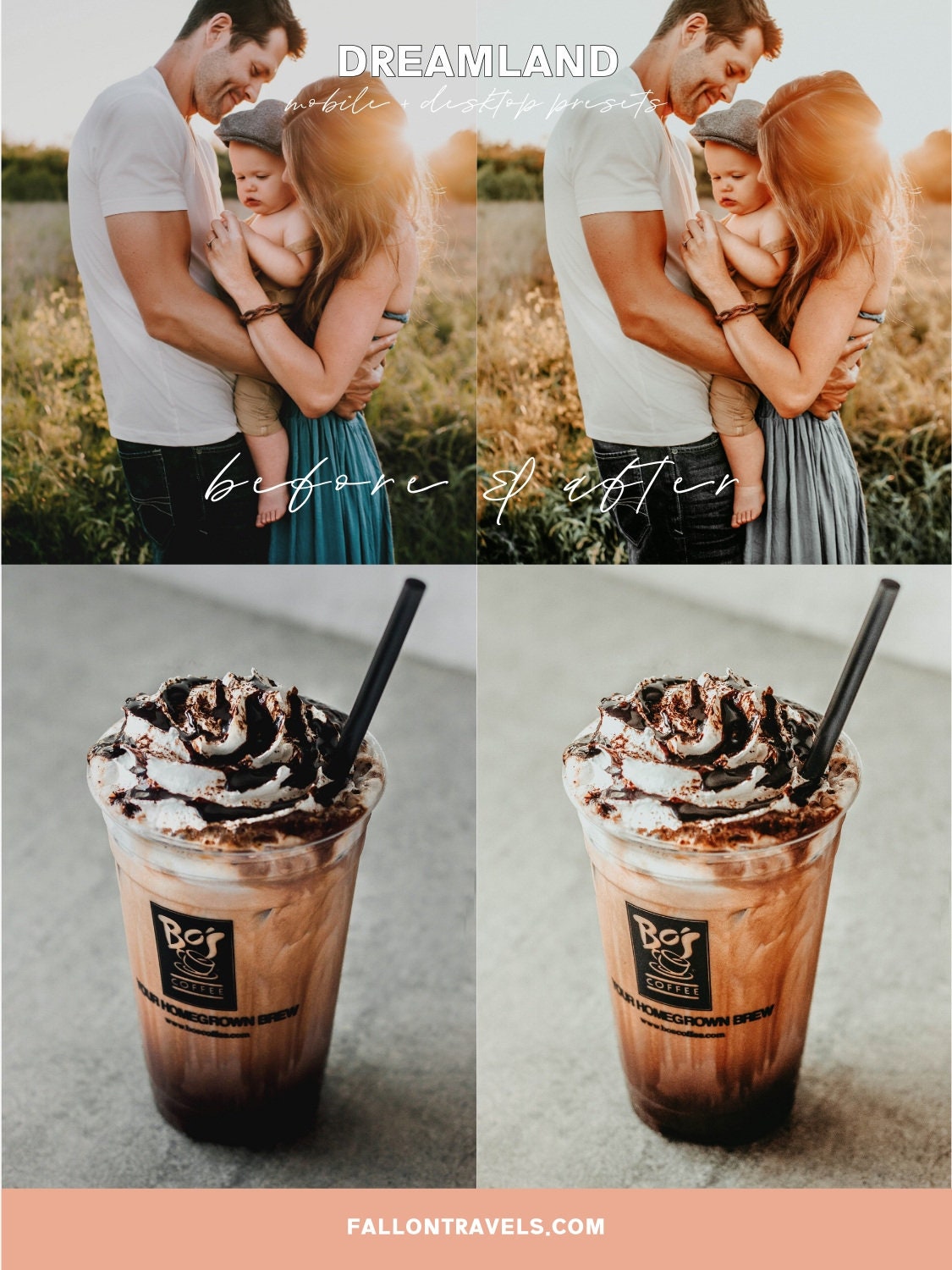 5 Dreamy Lightroom Mobile & Desktop Presets, Tan Skin Photo Filter for Instagram Bloggers, Bright Lifestyle Influencer Presets