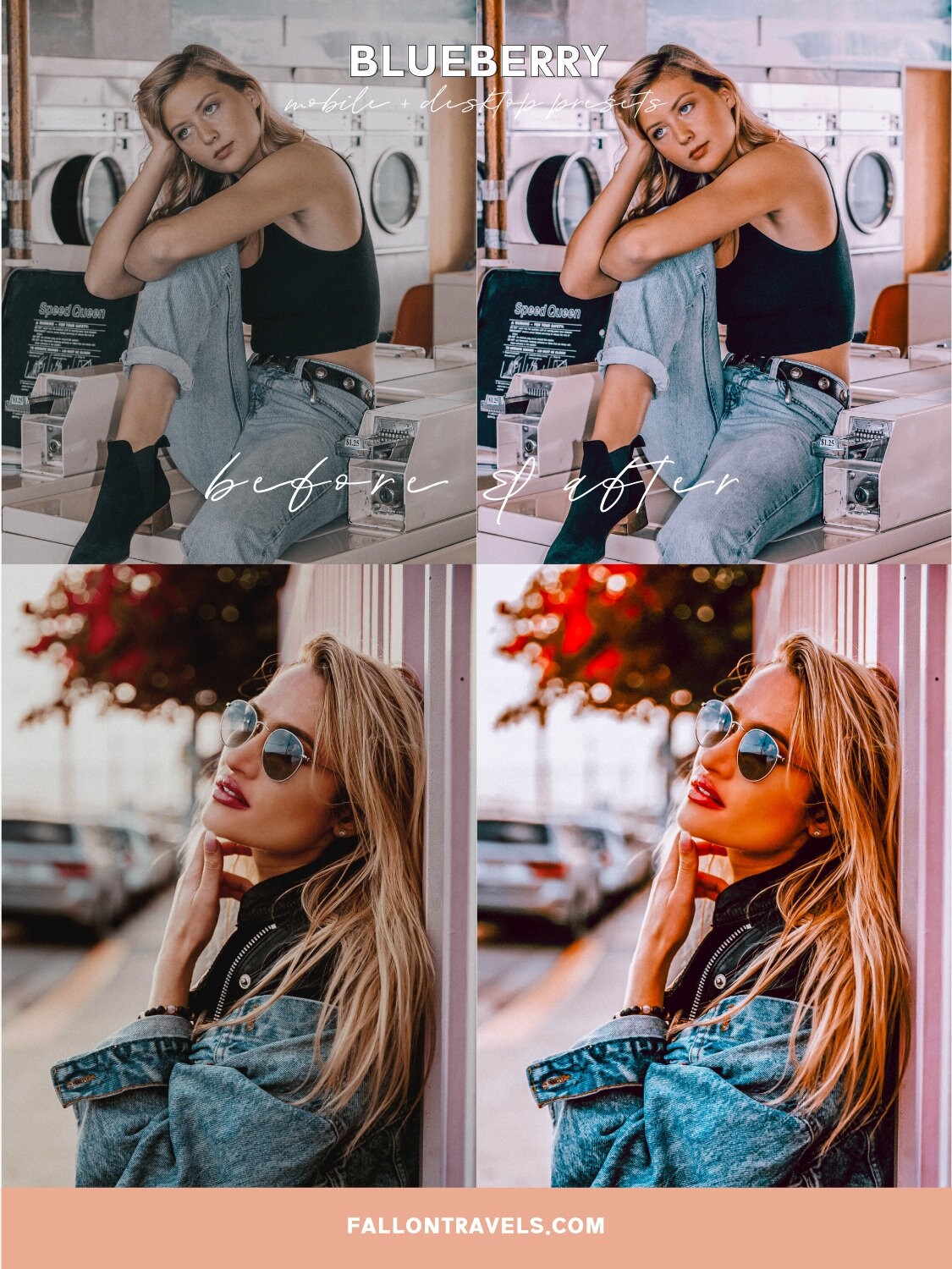 5 Blueberry Desktop & Mobile Lightroom Presets, Cool Tones Photo Editing Filter for Instagram Bloggers, Blue Clean Preset for Influencers