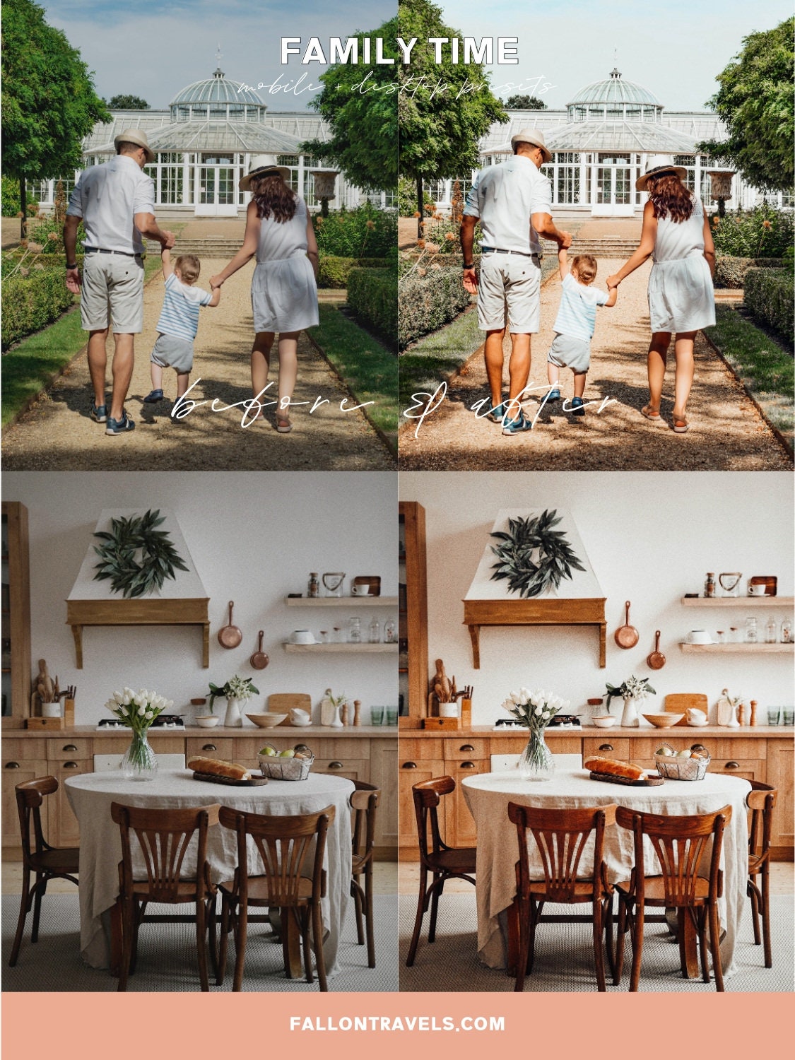 5 Family Desktop & Mobile Lightroom Presets, Bright Airy Photo Editing Filter for Instagram, White Clean Preset for Home Lifestyle Blogger