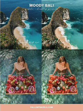 5 Mobile & Desktop Lightroom Presets Moody Bali, Tropical Photo Editing Filter for Instagram Influencer, Summer Travel Preset for Bloggers