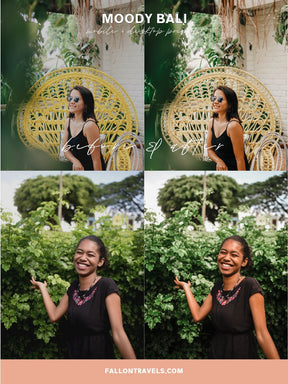 5 Mobile & Desktop Lightroom Presets Moody Bali, Tropical Photo Editing Filter for Instagram Influencer, Summer Travel Preset for Bloggers