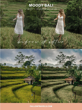 5 Mobile & Desktop Lightroom Presets Moody Bali, Tropical Photo Editing Filter for Instagram Influencer, Summer Travel Preset for Bloggers