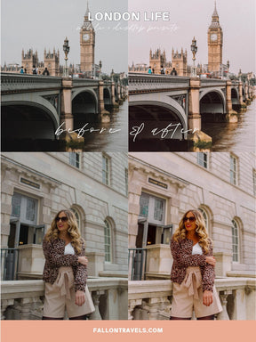 5 London Mobile Lightroom Presets & Desktop, Pink Europe Travel Photo Editing Filter for Instagram, Pastel Preset for Influencer Bloggers
