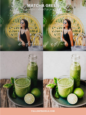 5 Matcha Green Mobile Lightroom Presets & Desktop, Travel Photo Editing Filter for Instagram Influencer, Summer Preset for Bloggers