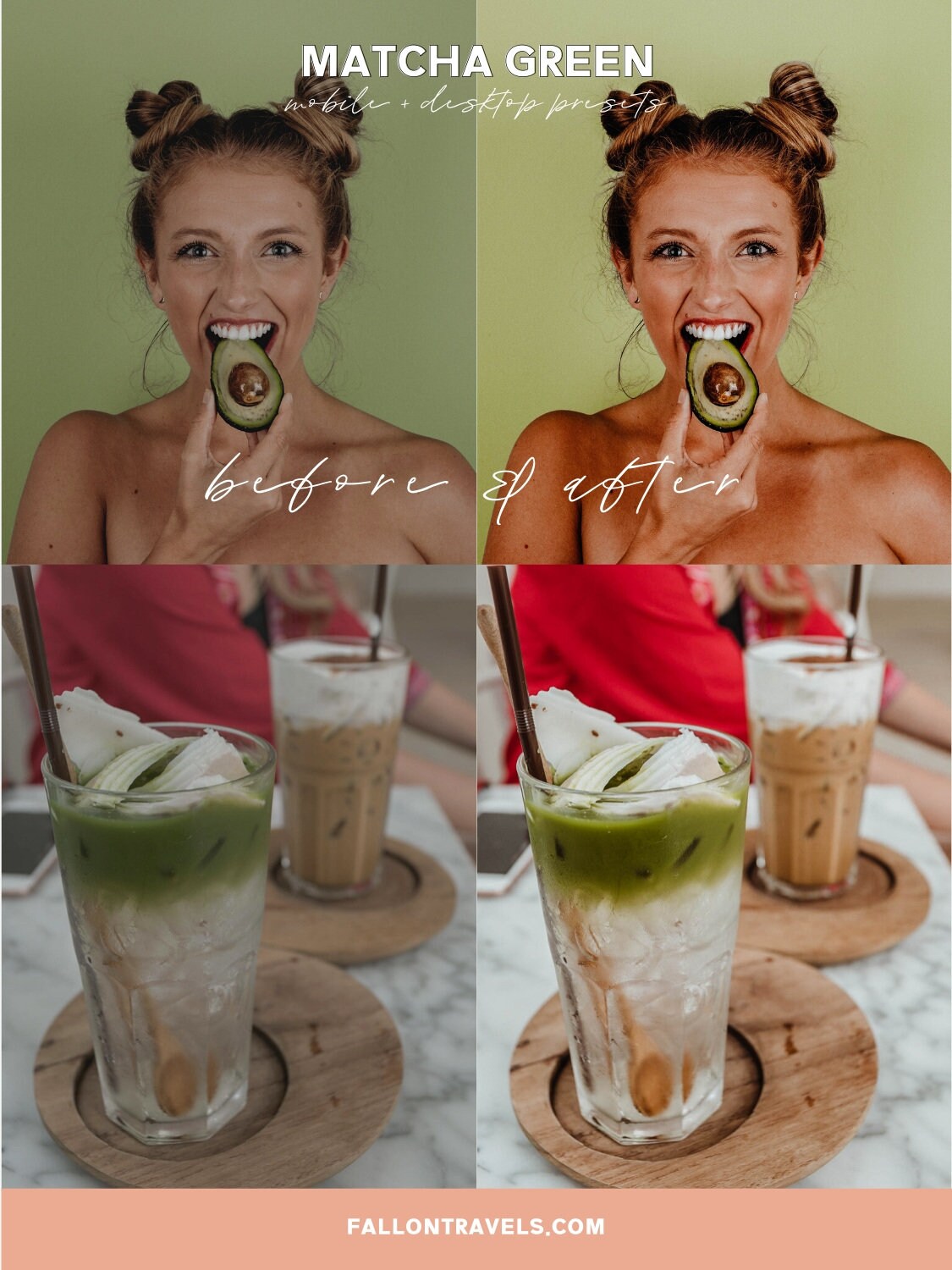 5 Matcha Green Mobile Lightroom Presets & Desktop, Travel Photo Editing Filter for Instagram Influencer, Summer Preset for Bloggers