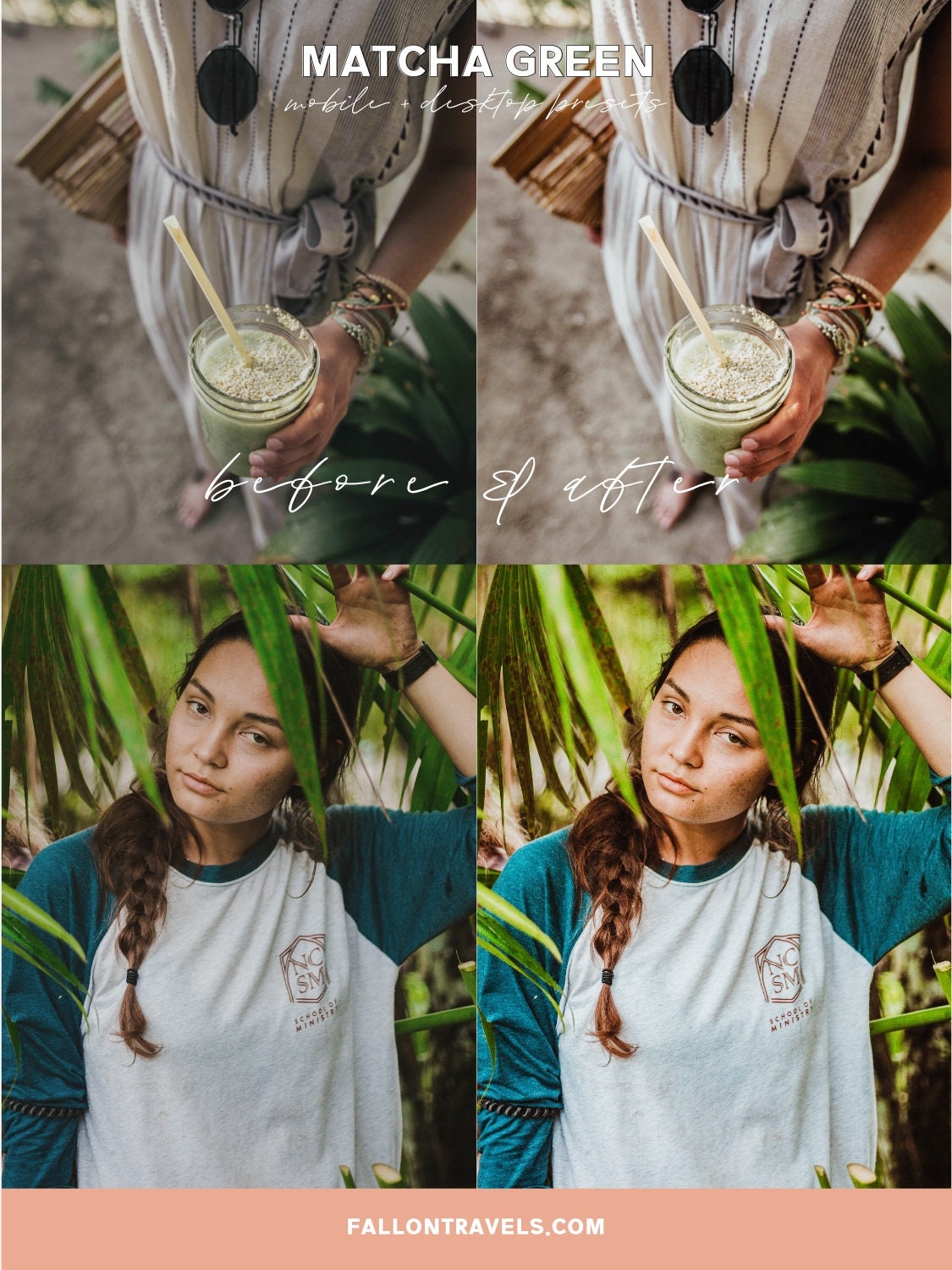 5 Matcha Green Mobile Lightroom Presets & Desktop, Travel Photo Editing Filter for Instagram Influencer, Summer Preset for Bloggers