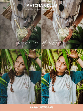 5 Matcha Green Mobile Lightroom Presets & Desktop, Travel Photo Editing Filter for Instagram Influencer, Summer Preset for Bloggers