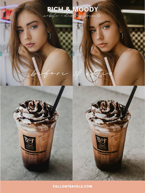 5 Rich Moody Mobile Lightroom Presets & Desktop, Dark Photo Editing Filter for Instagram Influencer, Outdoor iPhone Preset for Bloggers