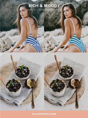 5 Rich Moody Mobile Lightroom Presets & Desktop, Dark Photo Editing Filter for Instagram Influencer, Outdoor iPhone Preset for Bloggers