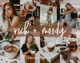 5 Rich Moody Mobile Lightroom Presets & Desktop, Dark Photo Editing Filter for Instagram Influencer, Outdoor iPhone Preset for Bloggers