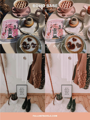 5 Boho Mobile & Desktop Lightroom Presets, Soft Pink Photo Editing Filter for Instagram Influencer, Vintage Tones Preset for Bloggers