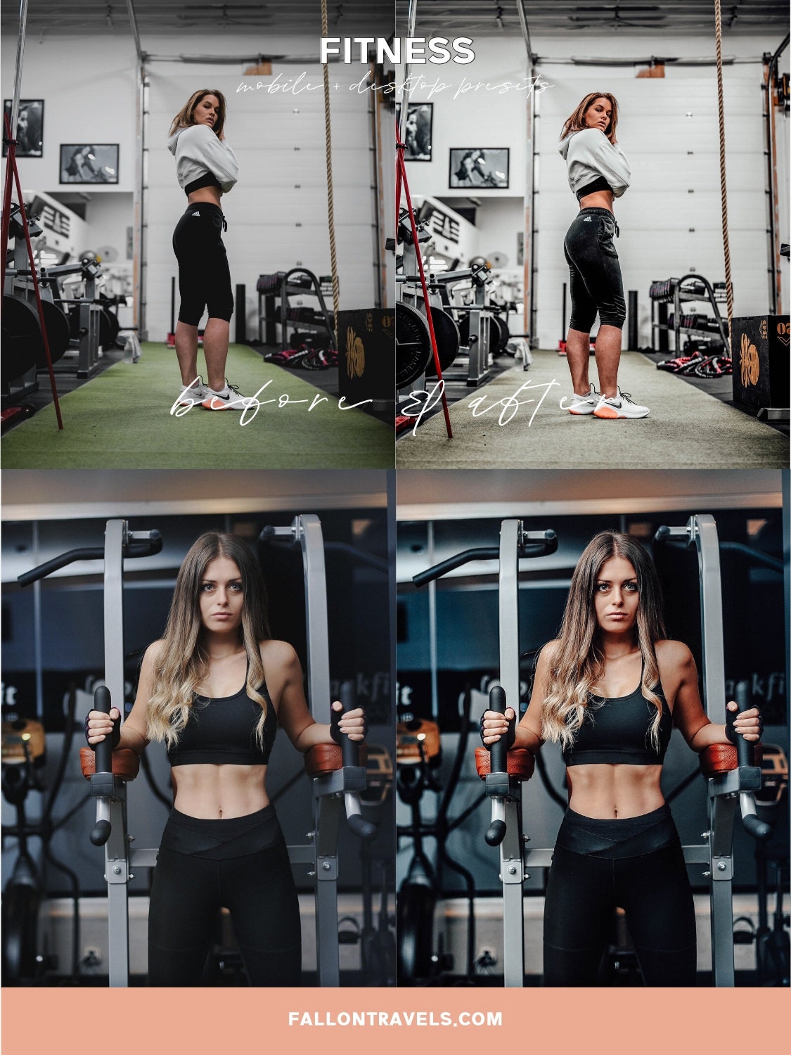5 Fitness Mobile Lightroom Presets & Desktop, Gym Lifestyle Photo Editing Filter for Instagram, Workout Masculine Blogger Moody Filter