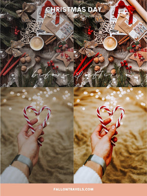 5 Christmas Day Lightroom Mobile & Desktop Presets, Bright Winter Photo Editing Filter for Instagram, Holiday Clean Airy Blogger Preset