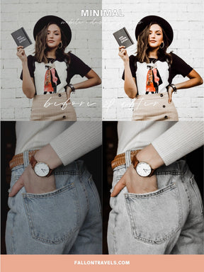 5 Mobile & Desktop Lightroom Presets Minimal, Photo Editing Filter for Instagram, Preset for Lifestyle Blogger, Influencer Filter for Travel