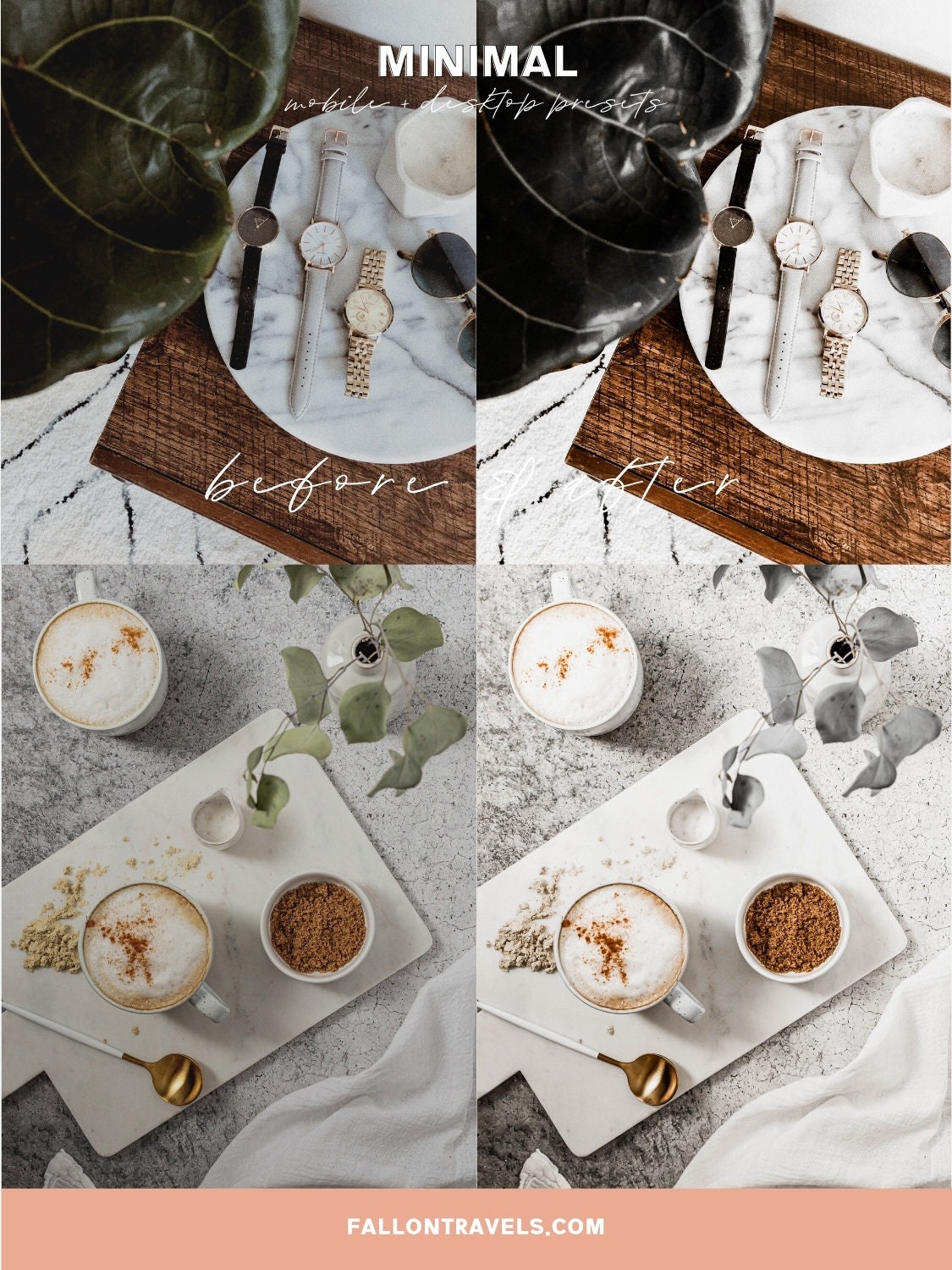 5 Mobile & Desktop Lightroom Presets Minimal, Photo Editing Filter for Instagram, Preset for Lifestyle Blogger, Influencer Filter for Travel