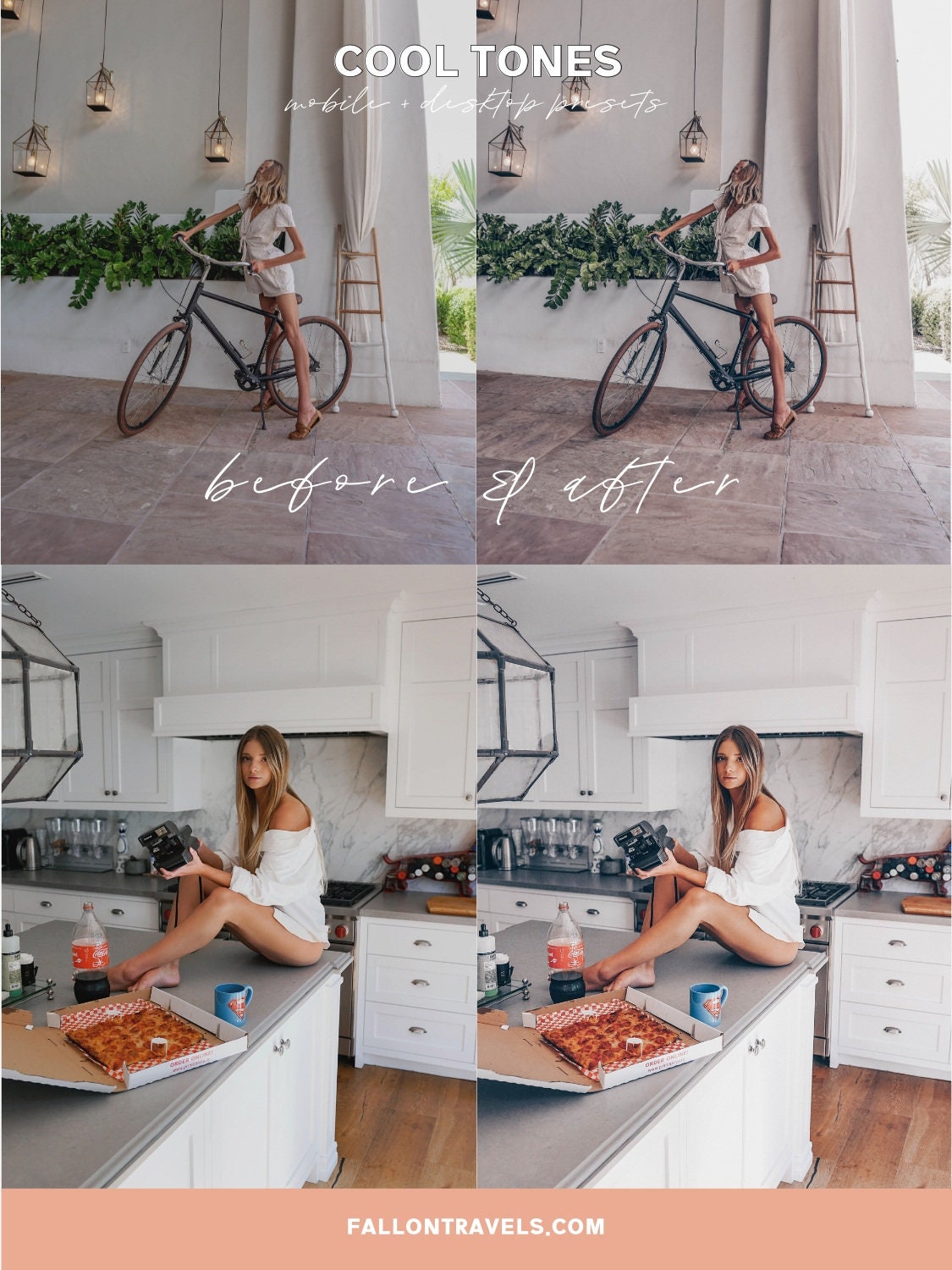 5 Lightroom Mobile & Desktop Presets Cool Tones, Clean Photo Editing Filter for Instagram Influencers, Lifestyle Blogger Preset