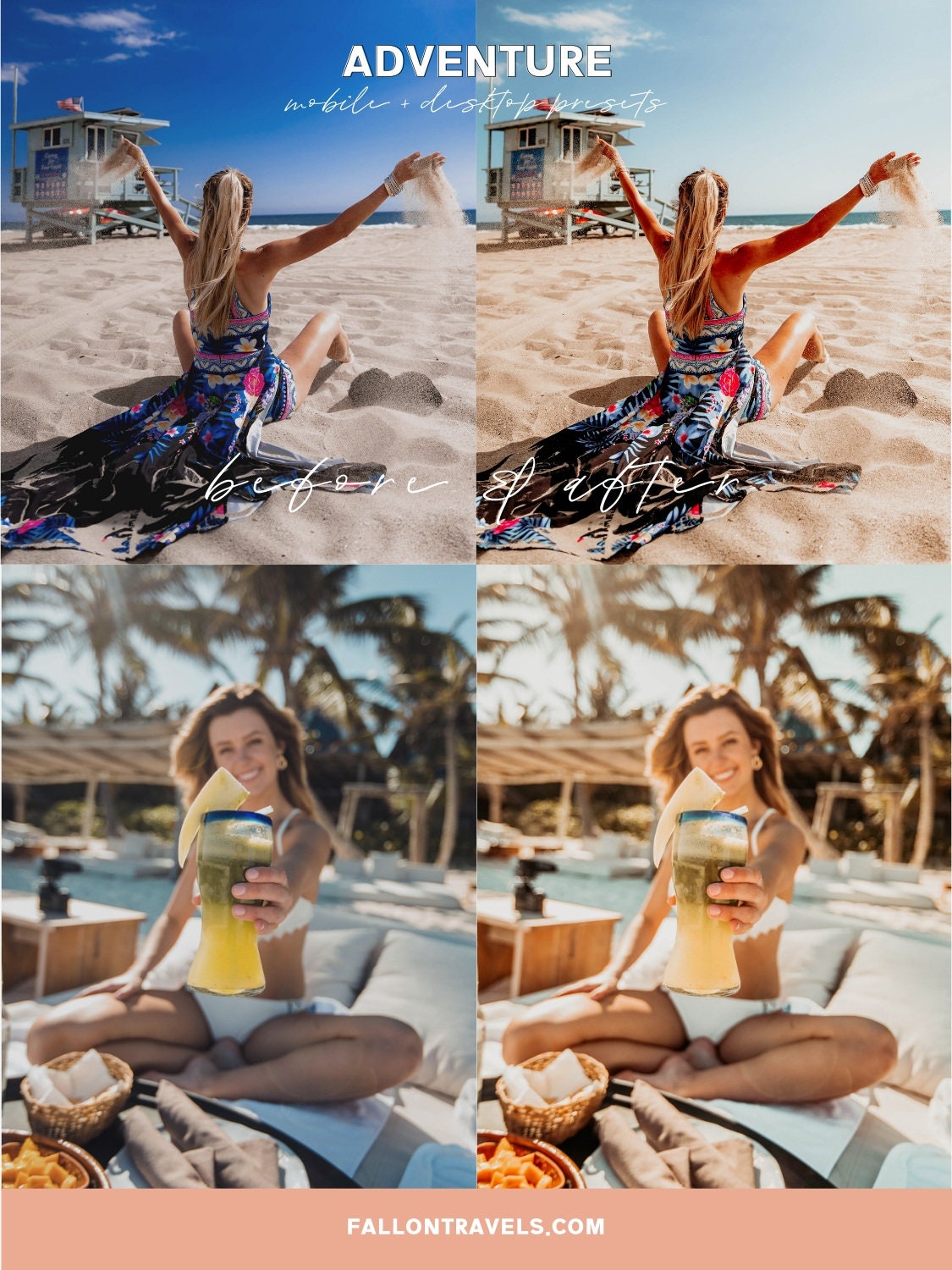 5 Adventure Mobile & Desktop Lightroom Presets, Travel Photo Editing Filter for Bloggers, Warm Summer Preset for Instagram Influencer