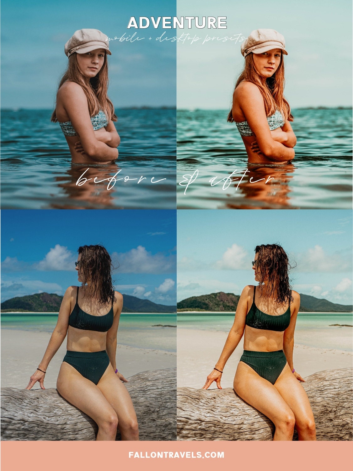 5 Adventure Mobile & Desktop Lightroom Presets, Travel Photo Editing Filter for Bloggers, Warm Summer Preset for Instagram Influencer