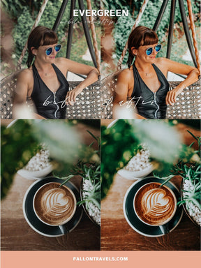 5 Evergreen Mobile & Desktop Lightroom Presets, Travel Photo Editing Filter for Instagram Influencer, Tropical Green Summer Blogger Preset