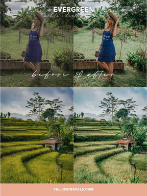 5 Evergreen Mobile & Desktop Lightroom Presets, Travel Photo Editing Filter for Instagram Influencer, Tropical Green Summer Blogger Preset