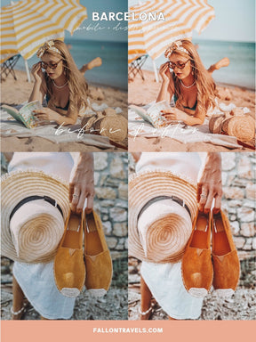 5 Mobile & Desktop Lightroom Presets Barcelona, Summer Travel Preset for Instagram Influencer, Bright Lifestyle Filter for Bloggers
