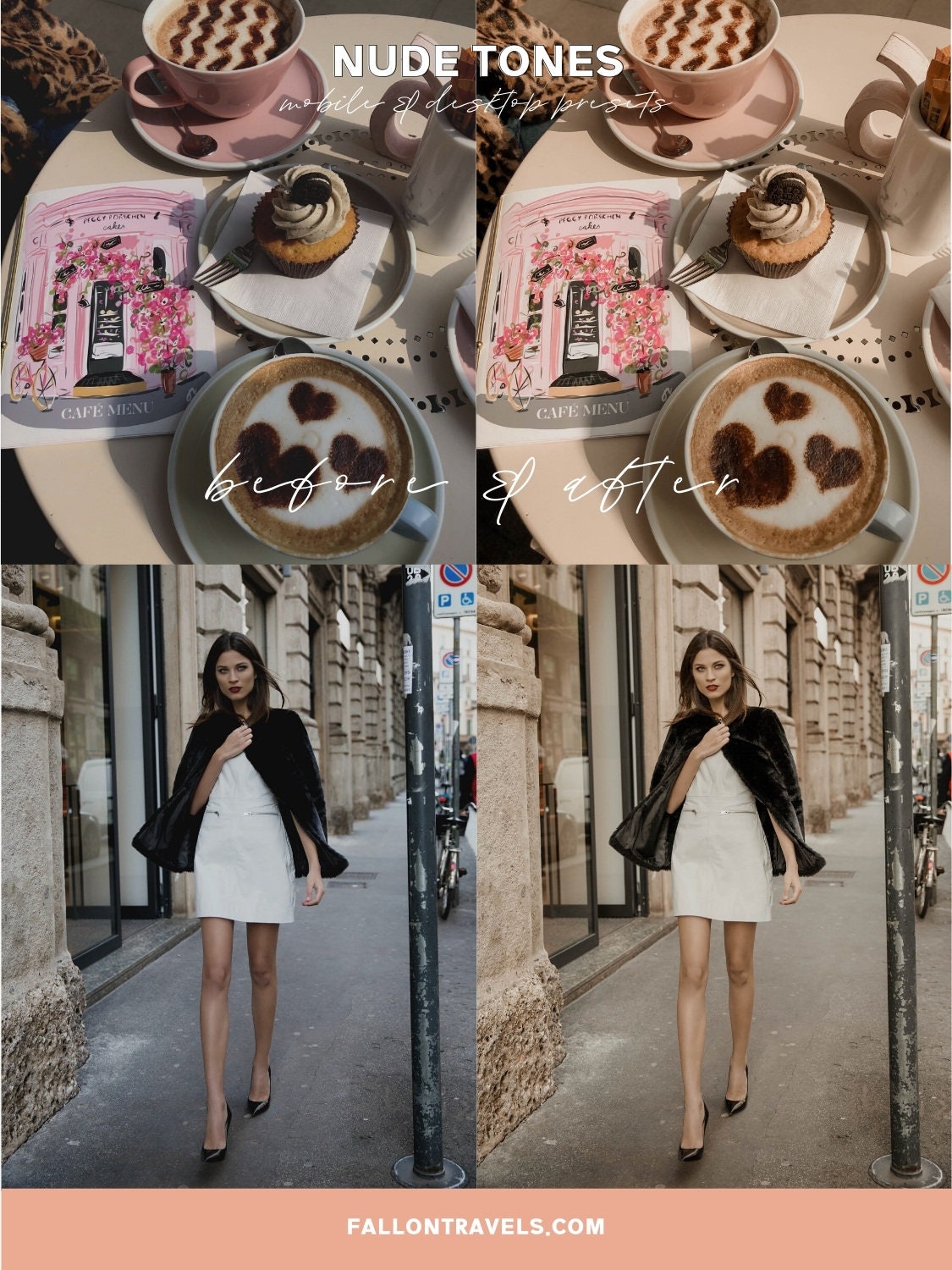 5 Nude Tone Presets Lightroom Mobile & Desktop, Minimal Beige Instagram Filter Warm, Creamy Brown Lifestyle Influencer Preset for Bloggers