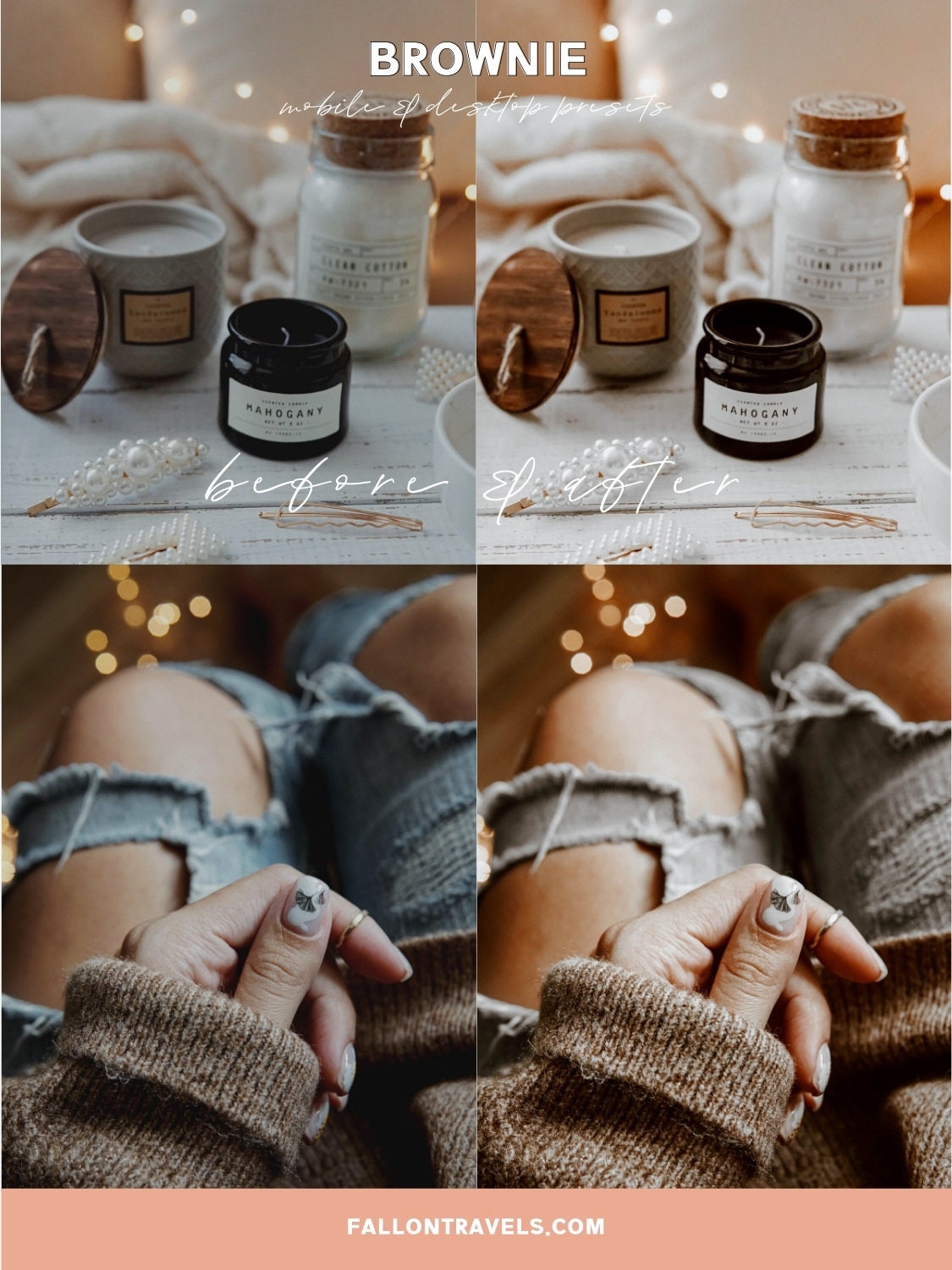 5 Brown Lightroom Mobile Presets & Desktop, Moody Photo Editing Filter for Instagram, Dark Vintage Preset for Lifestyle Bloggers