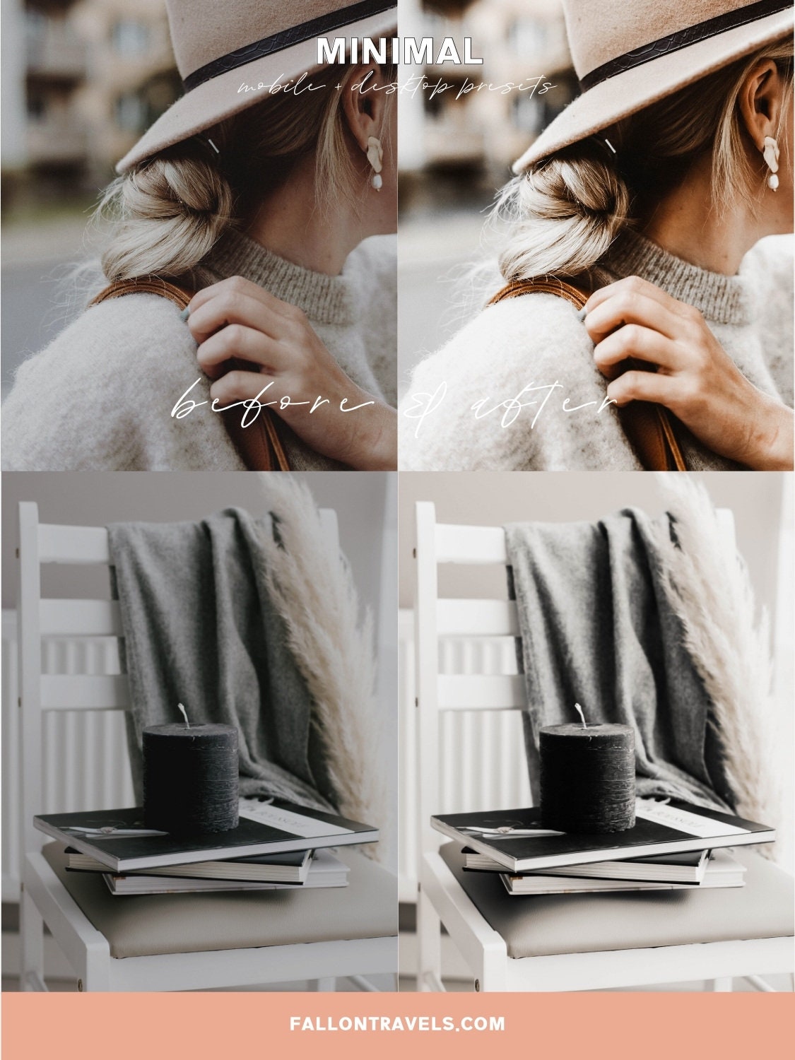 5 Mobile & Desktop Lightroom Presets Minimal, Photo Editing Filter for Instagram, Preset for Lifestyle Blogger, Influencer Filter for Travel