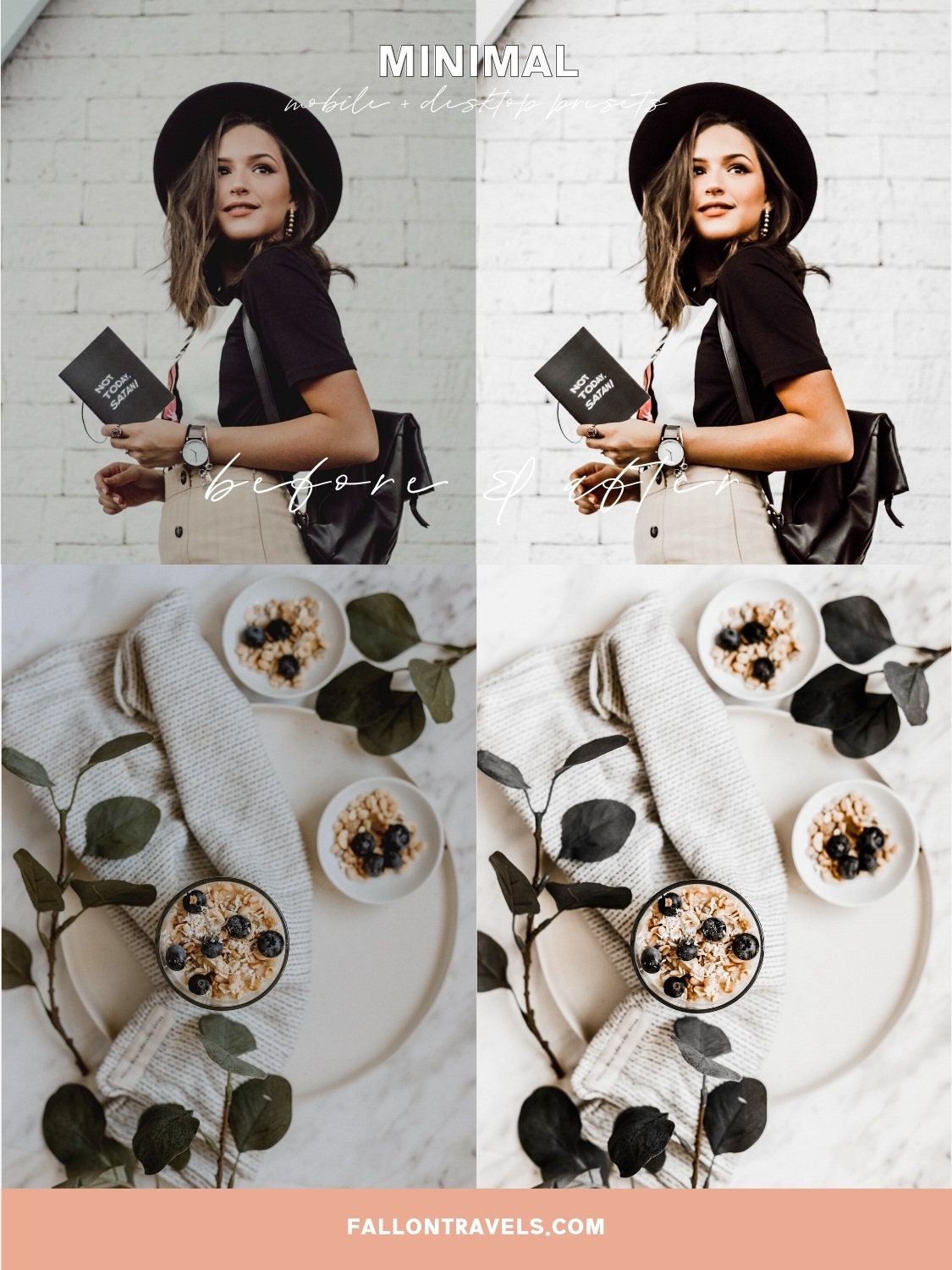 5 Mobile & Desktop Lightroom Presets Minimal, Photo Editing Filter for Instagram, Preset for Lifestyle Blogger, Influencer Filter for Travel