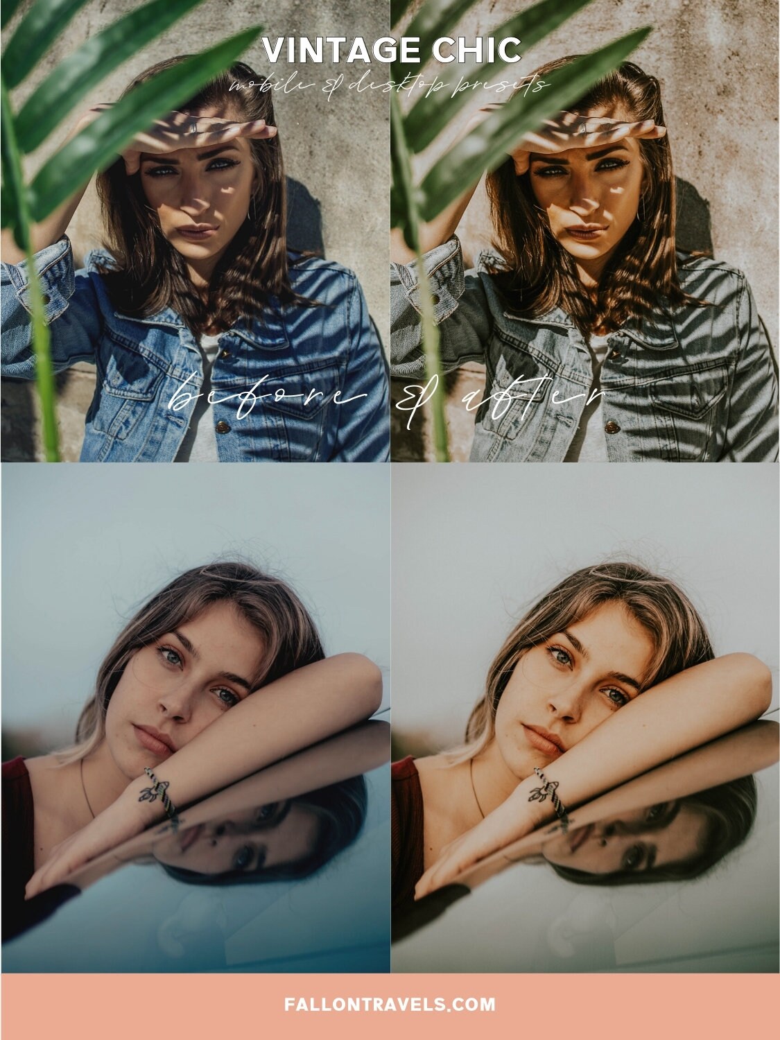 5 Vintage Lightroom Mobile Presets & Desktop, Analog Film Look, Insta Photo Editing, Cinematic iPhone Filter for Moody Outdoor Portrait