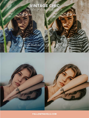 5 Vintage Lightroom Mobile Presets & Desktop, Analog Film Look, Insta Photo Editing, Cinematic iPhone Filter for Moody Outdoor Portrait