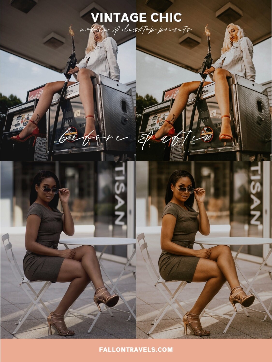 5 Vintage Lightroom Mobile Presets & Desktop, Analog Film Look, Insta Photo Editing, Cinematic iPhone Filter for Moody Outdoor Portrait